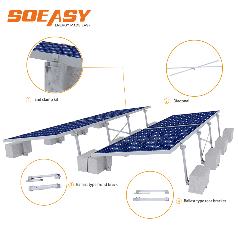 New Design Solar Ballast On Rooftop